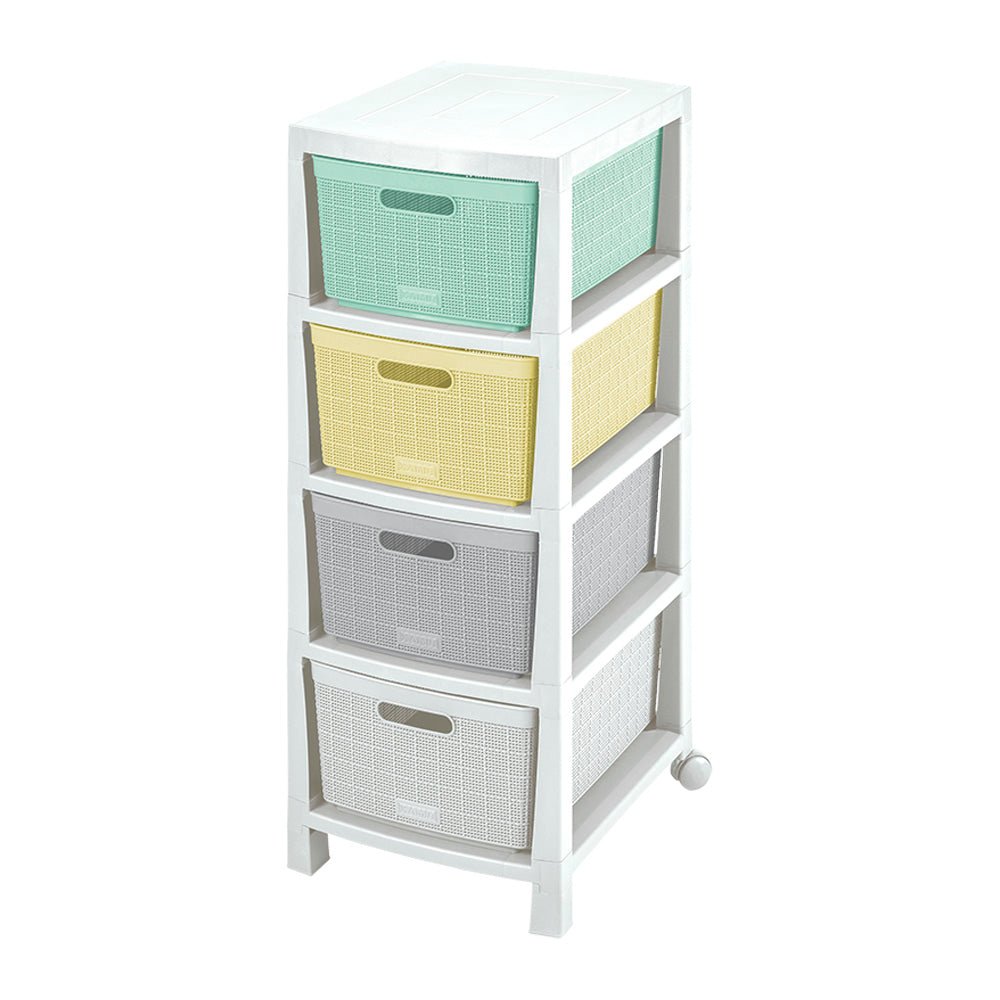 Cajonera Rimax Fique Multicolor 39.4x86cm de Cuatro Hileras con Cuatro Cajones - CAJONERAS Y COMODAS | Bylmo