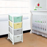 Cajonera Rimax Fique Multicolor 39.4x86cm de Cuatro Hileras con Cuatro Cajones - CAJONERAS Y COMODAS | Bylmo