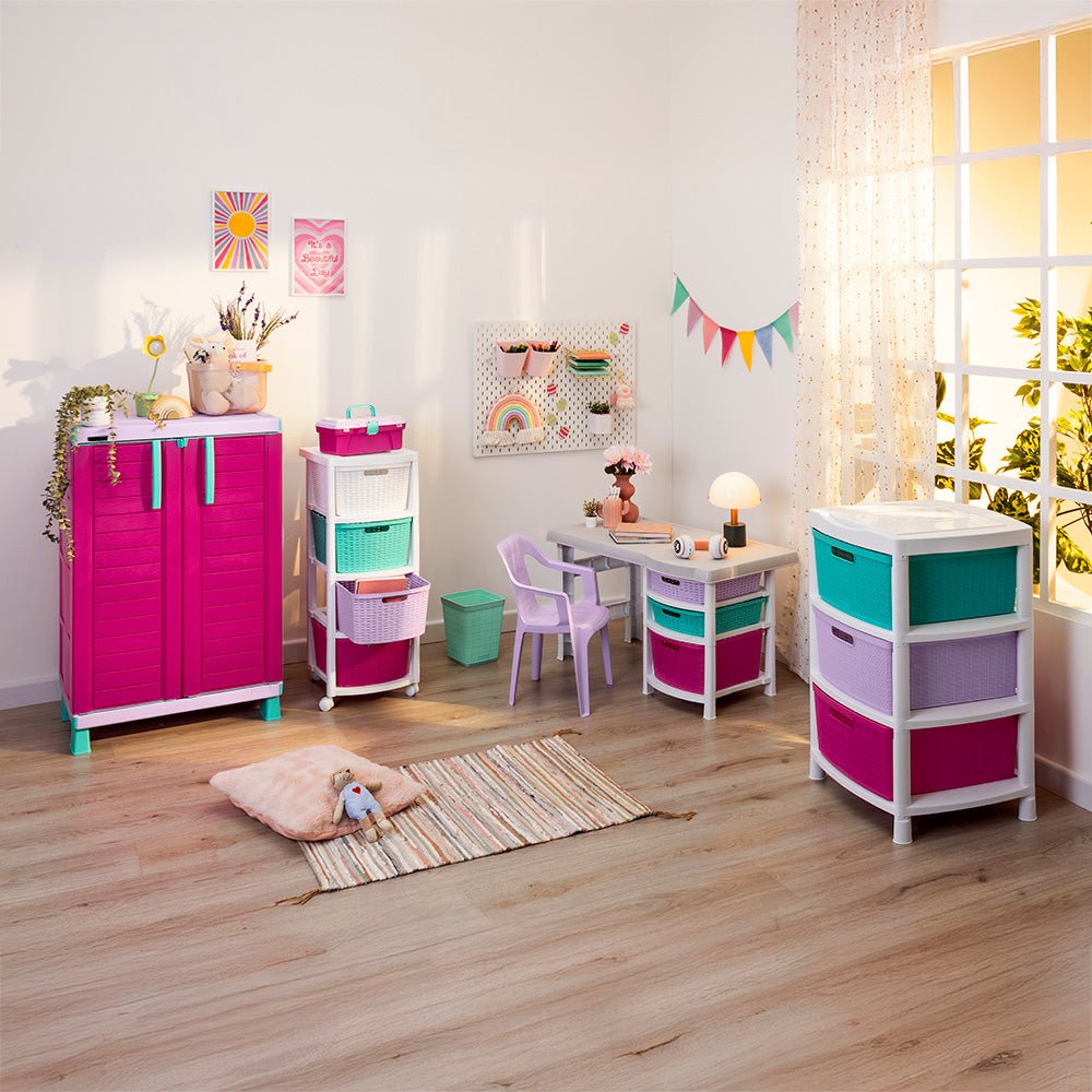 Cajonera Infantil Rimax Glam Morado 65x101cm de Tres Hileras sin Cajones