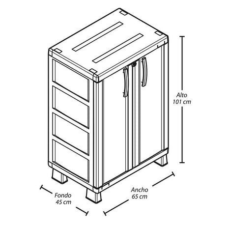 Cajonera Infantil Rimax Glam Morado 65x101cm de Tres Hileras sin Cajones - CAJONERAS Y COMODAS | Bylmo