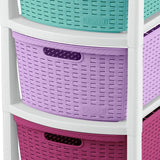 Cajonera Infantil Rimax Rattan Niña Multicolor 33x66cm de Tres Hileras con Tres Cajones