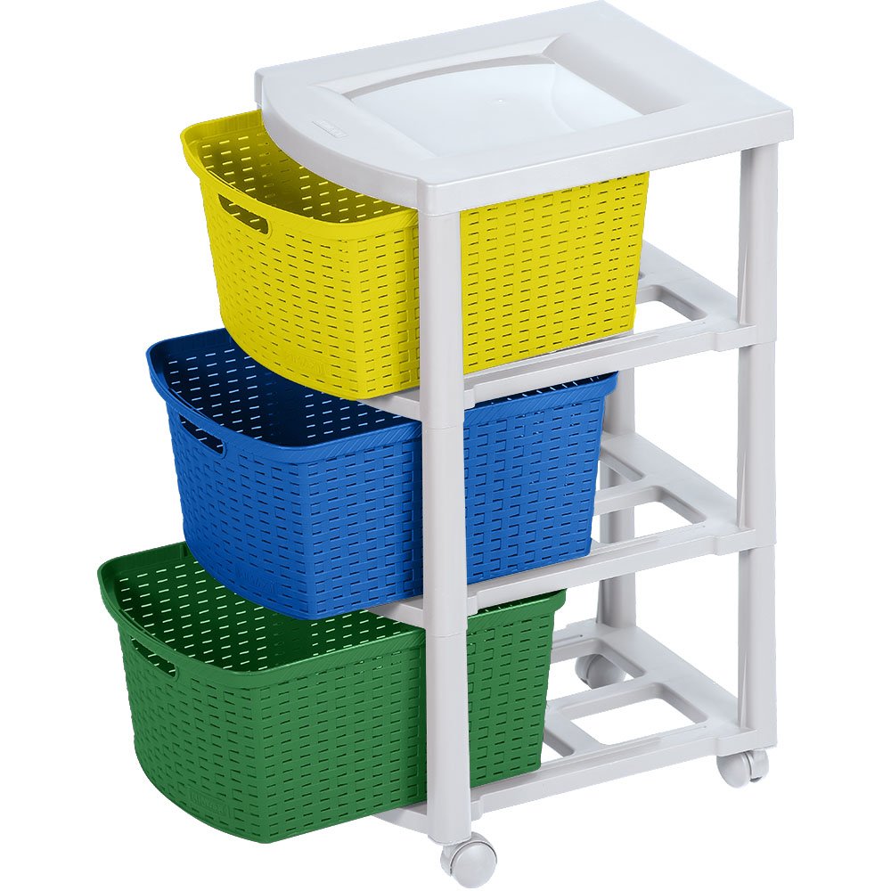 Cajonera Rimax Rattan Multicolor 33x66cm de Tres Hileras con Tres Cajones - CAJONERAS Y COMODAS | Bylmo