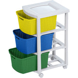 Cajonera Rimax Rattan Multicolor 33x66cm de Tres Hileras con Tres Cajones - CAJONERAS Y COMODAS | Bylmo