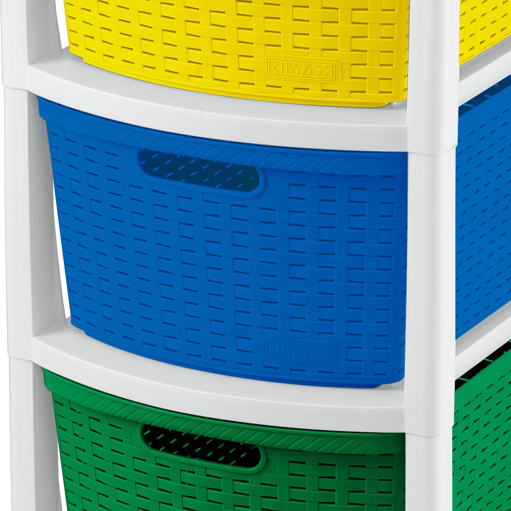 Cajonera Rimax Rattan Multicolor 33x66cm de Tres Hileras con Tres Cajones - CAJONERAS Y COMODAS | Bylmo