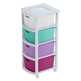 Cajonera Infantil Rimax Rattan Niña Multicolor 33x83.5cm de Cuatro Hileras con Cuatro Cajones - CAJONERAS Y COMODAS | Bylmo