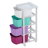 Cajonera Infantil Rimax Rattan Niña Multicolor 33x83.5cm de Cuatro Hileras con Cuatro Cajones - CAJONERAS Y COMODAS | Bylmo