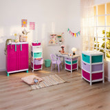 Cajonera Infantil Rimax Rattan Niña Multicolor 33x83.5cm de Cuatro Hileras con Cuatro Cajones