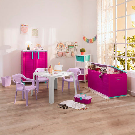 Cajonera Infantil Rimax Rattan Niña Multicolor 33x83.5cm de Cuatro Hileras con Cuatro Cajones