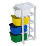 Cajonera Infantil Rimax Rattan Niño Multicolor 33x83.5cm de Cuatro Hileras con Cuatro Cajones - CAJONERAS Y COMODAS | Bylmo