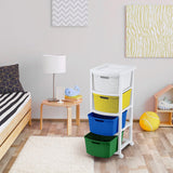 Cajonera Infantil Rimax Rattan Niño Multicolor 33x83.5cm de Cuatro Hileras con Cuatro Cajones - CAJONERAS Y COMODAS | Bylmo