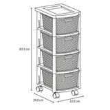 Cajonera Infantil Rimax Rattan Niño Multicolor 33x83.5cm de Cuatro Hileras con Cuatro Cajones - CAJONERAS Y COMODAS | Bylmo