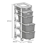 Cajonera Rimax Rattan Moca 33x87.5cm de Cinco Hileras con Cinco Cajones