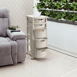 Cajonera Rimax Rattan Taupe 33x87.5cm de Cinco Hileras con Cinco Cajones