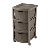 Cajonera Rimax Rattan Moca 33x66cm de Tres Hileras con Tres Cajones - CAJONERAS Y COMODAS | Bylmo