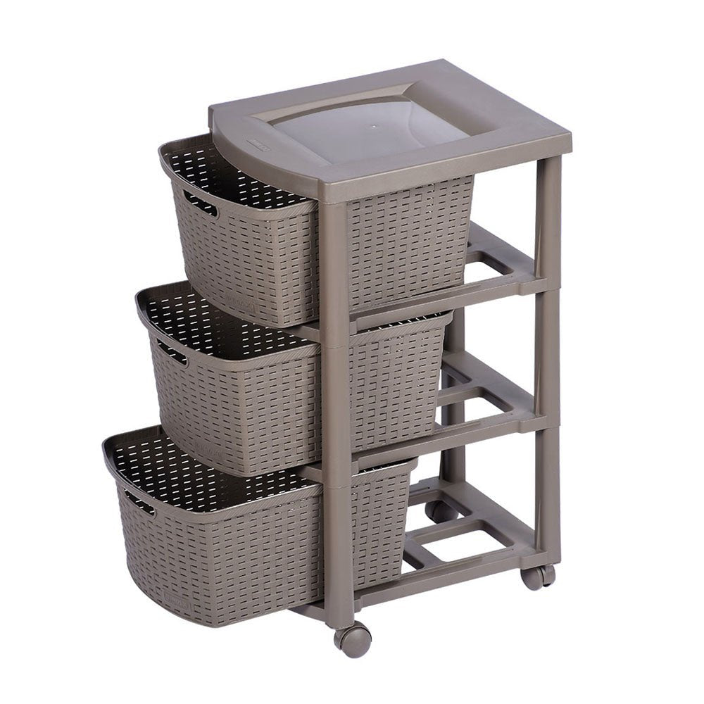 Cajonera Rimax Rattan Moca 33x66cm de Tres Hileras con Tres Cajones - CAJONERAS Y COMODAS | Bylmo