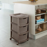 Cajonera Rimax Rattan Moca 33x66cm de Tres Hileras con Tres Cajones - CAJONERAS Y COMODAS | Bylmo