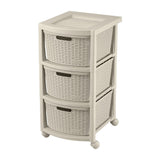 Cajonera Rimax Rattan Taupe 33x66cm de Tres Hileras con Tres Cajones - CAJONERAS Y COMODAS | Bylmo