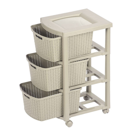 Cajonera Rimax Rattan Taupe 33x66cm de Tres Hileras con Tres Cajones - CAJONERAS Y COMODAS | Bylmo