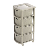 Cajonera Rimax Rattan Taupe 33x83.5cm de Cuatro Hileras con Cuatro Cajones - CAJONERAS Y COMODAS | Bylmo