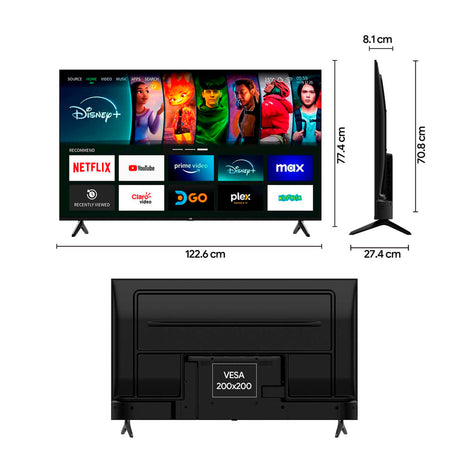 Televisor Smart Kalley Roku Negro 122.6x70.89cm de 55" Pulgadas 4K 2160P - TELEVISORES | Bylmo