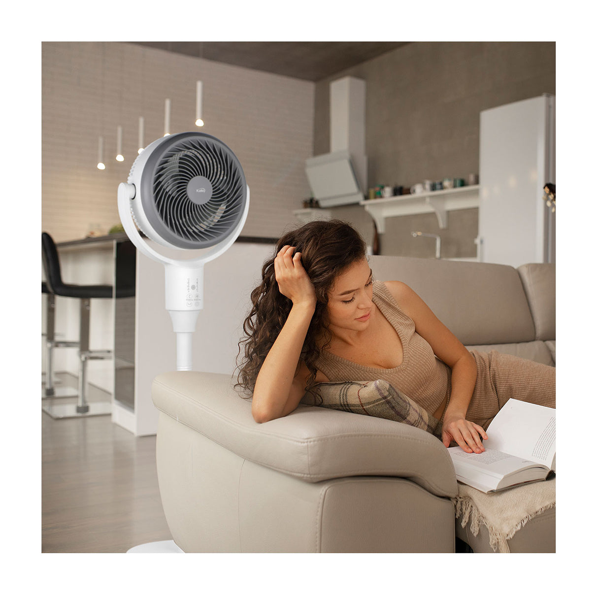 Ventilador de Mesa Kalley Blanco 34x59cm de 3 Velocidades con Temporizador - VENTILADORES | Bylmo