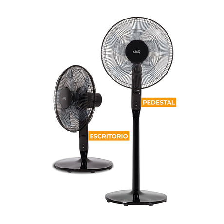 Ventilador de Piso Kalley Negro 45x69.5cm de 12 Velocidades con Temporizador - VENTILADORES | Bylmo