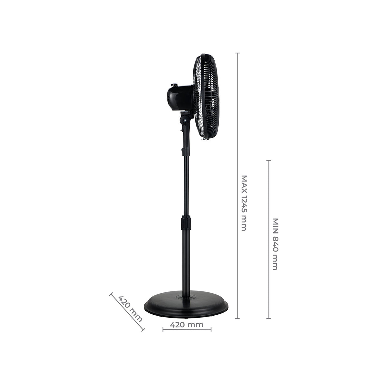 Ventilador de Piso Kalley Negro 42x94cm de 3 Velocidades y con Oscilación - VENTILADORES | Bylmo