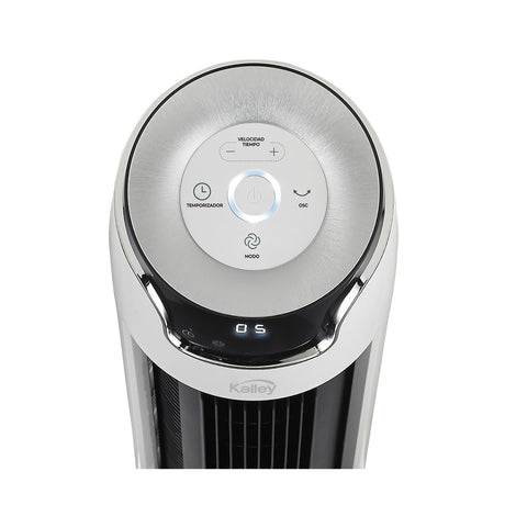 Ventilador de Torre Kalley Blanco y Negro 32.5x111.1cm de 6 Velocidades con Temporizador - VENTILADORES | Bylmo