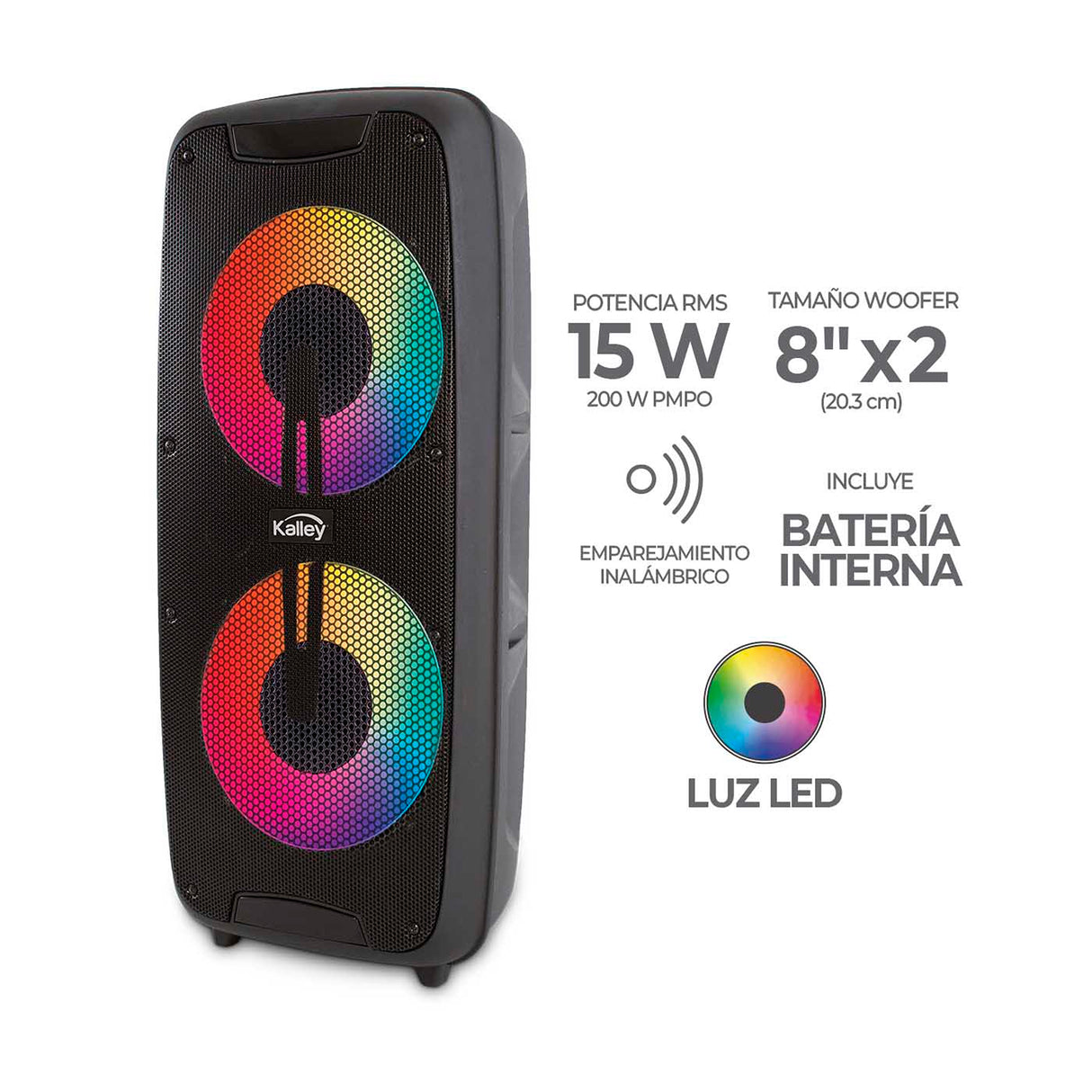 Parlante Kalley Negro 24.4x57.5cm con Conexión Bluetooth - PARLANTES | Bylmo