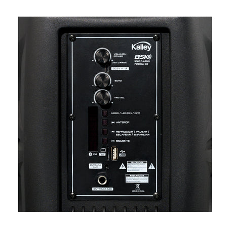 Parlante Kalley Negro 24.4x36.6cm Portátil con Conexión Bluetooth - PARLANTES | Bylmo