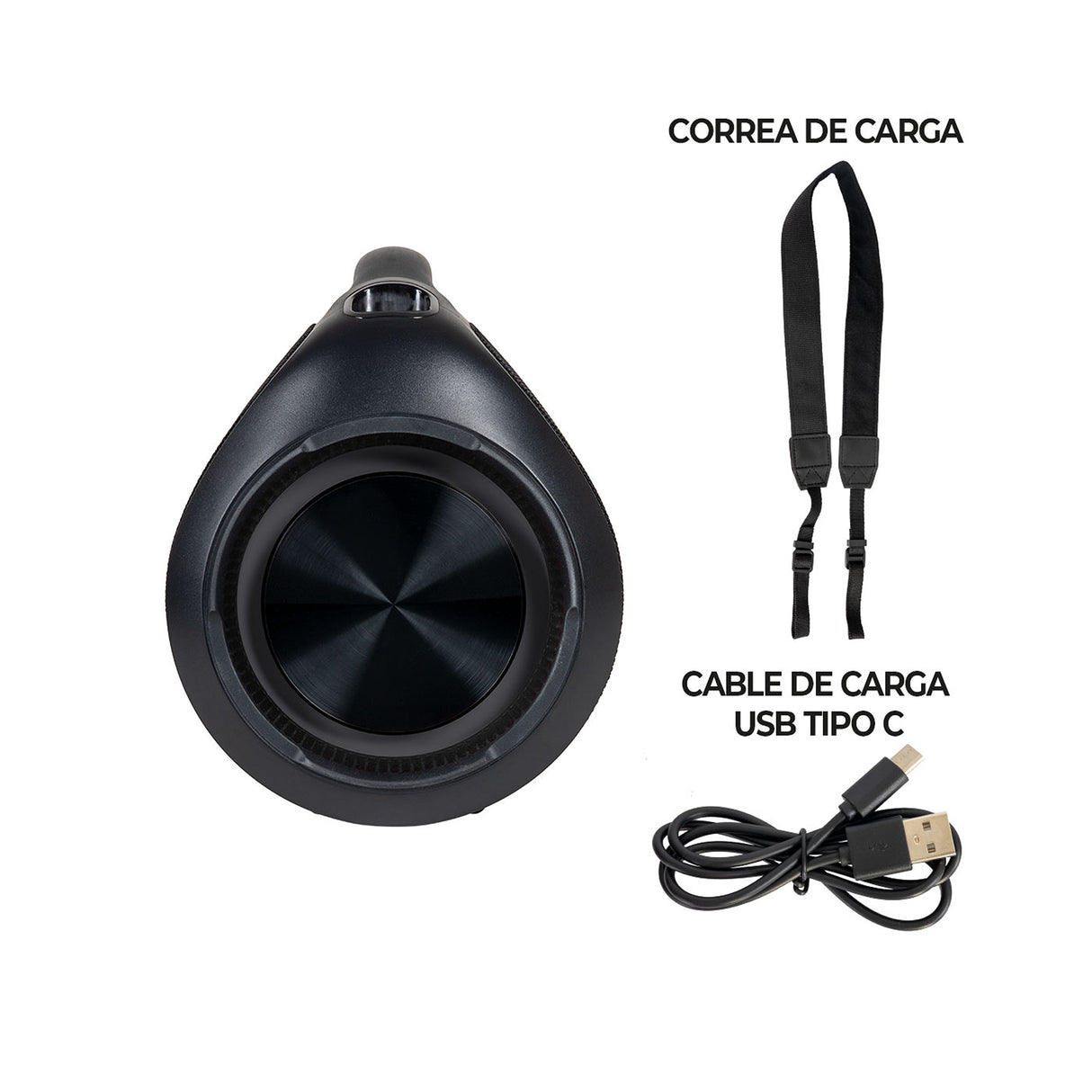 Parlante Kalley Negro 46.8x25.4cm Portátil con Conexión Bluetooth - PARLANTES | Bylmo