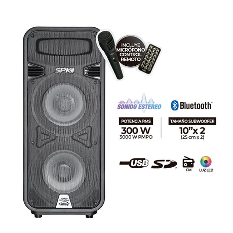 Parlante Kalley Negro 34.5x79.3cm con Conexión Bluetooth - PARLANTES | Bylmo