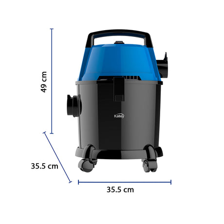 Aspiradora Kalley Negro y Azul 35.5x49cm con Depósito de 15 Litros - ASPIRADORAS | Bylmo