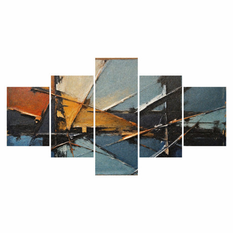 Cuadro decorativo en 5 Piezas Lienzo Horizontes Cruzados 134x72cm - CUADROS | Bylmo