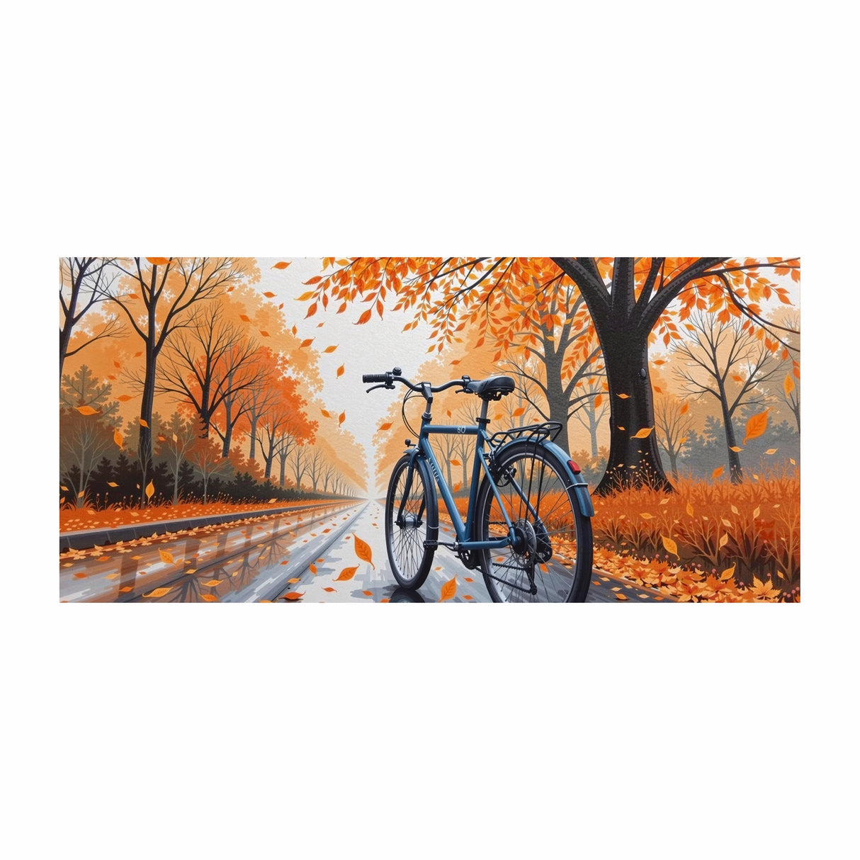 Cuadro decorativo Lienzo Otoño en Bicicleta 118x55cm - CUADROS | Bylmo