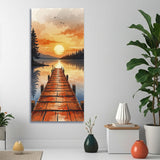 Cuadro decorativo Lienzo Atardecer en el Muelle 118x55cm - CUADROS | Bylmo