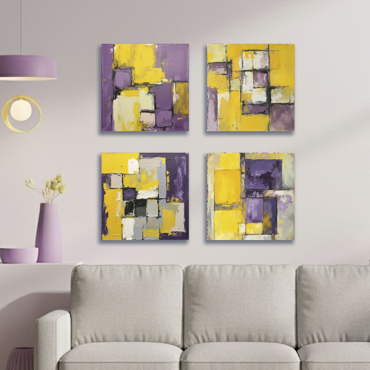 Cuadro decorativo Lienzo Contrastes Cálidos 34x34cm - CUADROS | Bylmo