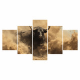 Cuadro decorativo en 5 Piezas Lienzo Fuerza Animal 134x72cm - CUADROS | Bylmo