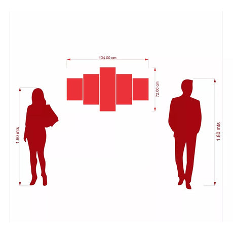 Cuadro decorativo en 5 Piezas Lienzo Vista Natural 134x72cm - CUADROS | Bylmo