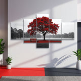 Cuadro decorativo en 5 Piezas Lienzo El Arbol de la Paz 134x72cm - CUADROS | Bylmo