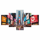 Cuadro decorativo en 5 Piezas Lienzo NY Nocturna Moderna 134x72cm - CUADROS | Bylmo