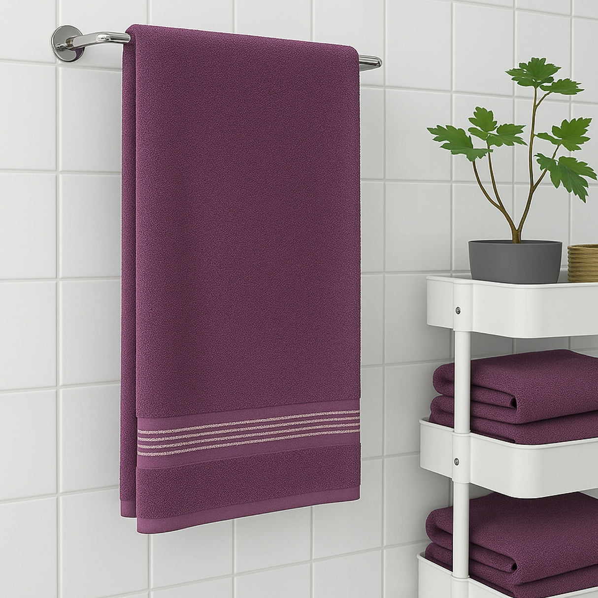 Toalla de Cuerpo Cannon Morado 70x140cm Fondo Entero Ultrasuave y Absorción Alta - TOALLAS | Bylmo