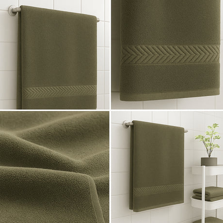 Toalla de Cuerpo Cannon Verde Militar 70x140cm Fondo Entero Ultrasuave y Absorción Alta - TOALLAS | Bylmo