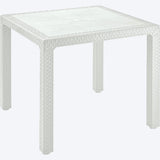 Combo Comedor y 4 Sillas sin Brazos Rimax Eterna Blanco Arena 80.5x72.5cm Cuadrado - COMEDORES | Bylmo