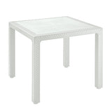 Combo Comedor y 4 Sillas con Brazos Rimax Eterna Blanco Arena 80.5x72.5cm Cuadrado - COMEDORES | Bylmo