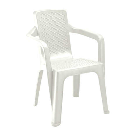 Combo Comedor y 4 Sillas con Brazos Rimax Eterna Blanco Arena 80.5x72.5cm Cuadrado - COMEDORES | Bylmo
