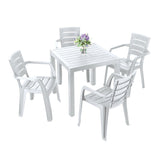 Combo Comedor y 4 Sillas con Brazos Rimax Barú Gris Hielo 75x73.5cm Cuadrado - COMEDORES | Bylmo