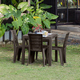 Combo Comedor y 4 Sillas sin Brazos Rimax Barú Wengue 75x73.5cm Cuadrado - COMEDORES | Bylmo