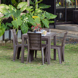 Combo Comedor y 4 Sillas sin Brazos Rimax Barú Moca 75x73.5cm Cuadrado - COMEDORES | Bylmo