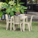 Combo Comedor y 4 Sillas sin Brazos Rimax Barú Taupe 75x73.5cm Cuadrado - COMEDORES | Bylmo